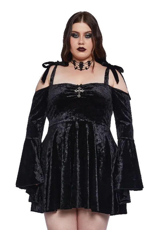 Plus Nocturnal Elegance Mini Dress Cozy Jersey Mini Dress