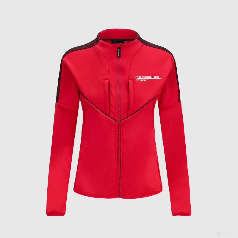Porsche Fanwear Womens Softshell Jacket, Red, 2022 Nylon Fabric Polyester Fabric Spandex Fabric