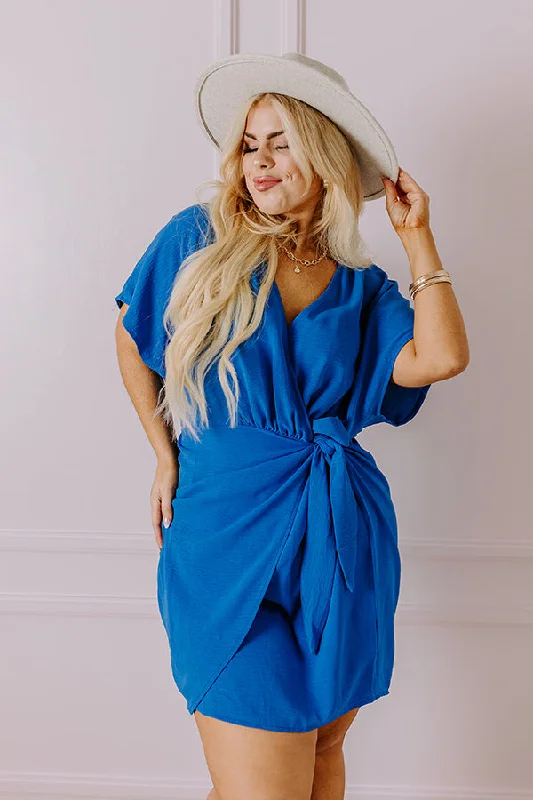 Possible Romance Mini Dress in Royal Blue Curves Trendy Mesh Mini Dress
