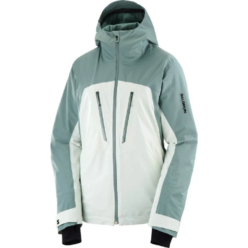 Salomon Women's Brilliant Insulated Jacket Boat Neck Shawl Collar Notched Collar