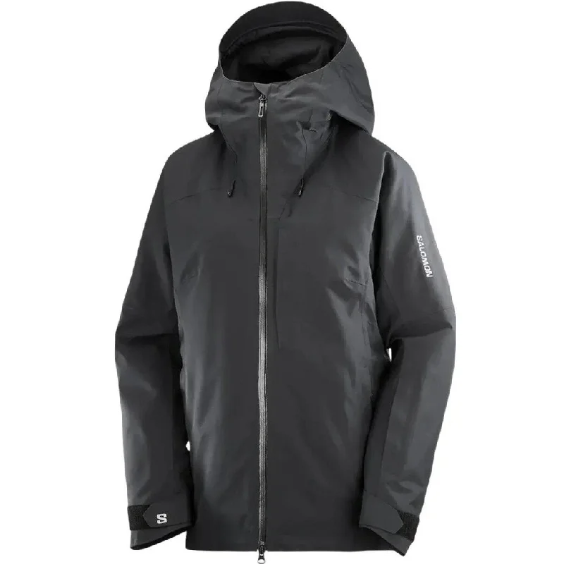Salomon Women's Charger Gore-Tex 2L Jacket Zippered Front Buttoned Front Snap Front