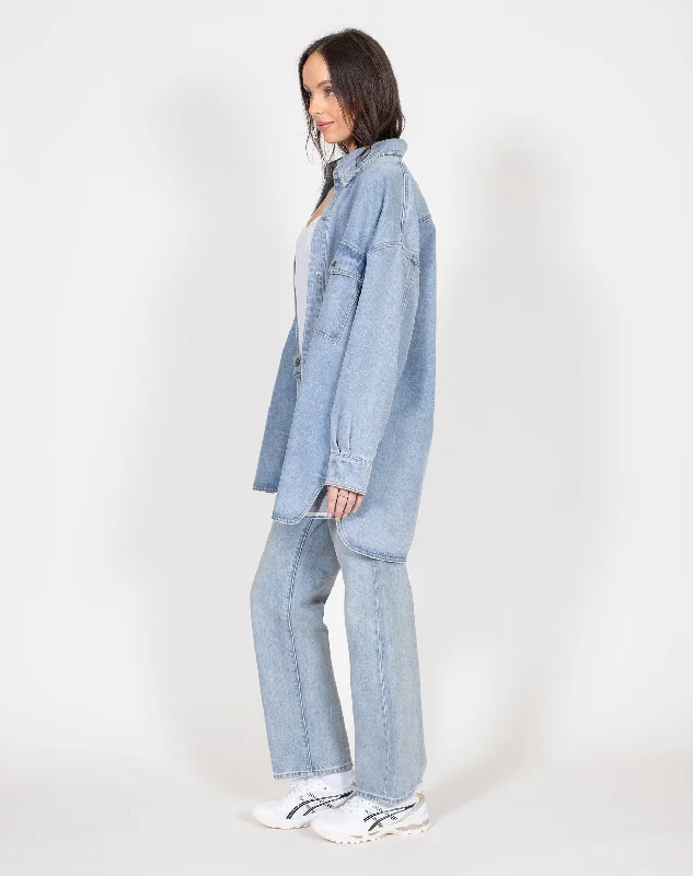 SHANIA DENIM JACKET - LIGHT BLUE DENIM Lace Jacket Ribbed Jacket Sequined Jacket