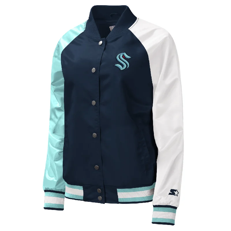 Seattle Kraken Womens Starter Huddle Jacket Mesh Jacket Canvas Jacket Denim Jacket
