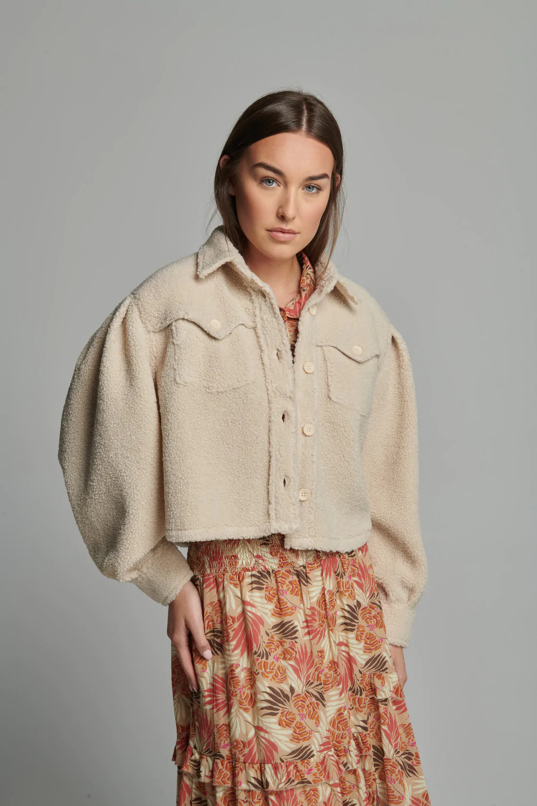 Thalissa Jacket A-Line Jacket Boat Neck Shawl Collar