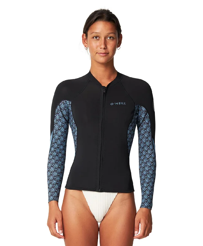 Women's Bahia Full Zip 1.5mm Wetsuit Jacket - Aloha Tile Notch Collar Jacket Peter Pan Collar Jacket Cowl Neck Jacket Women's Bahia Full Zip 1.5mm Wetsuit Jacket - Aloha Tile Notch Collar Jacket Peter Pan Collar Jacket Cowl Neck Jacket