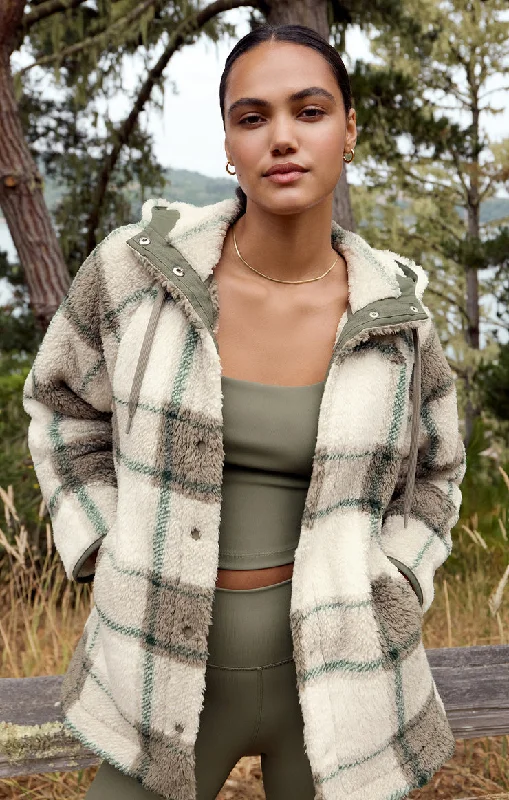 Z-Supply Cross Country Plaid Sherpa Jacket - WINTER GREEN Faux Fur Fabric Real Fur Fabric Shearling Fabric Z-Supply Cross Country Plaid Sherpa Jacket - WINTER GREEN Faux Fur Fabric Real Fur Fabric Shearling Fabric
