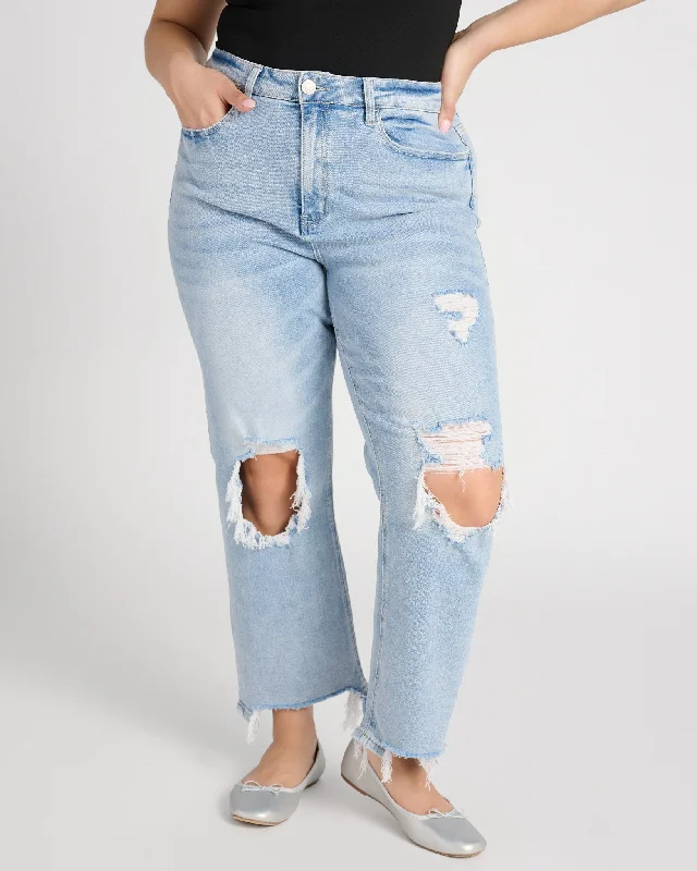 Plus Size 90's Vintage Dad Jeans Comfortable Low-Rise Jeans