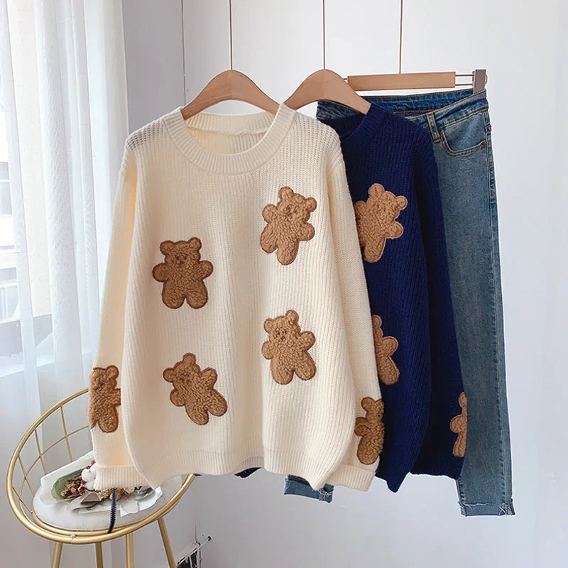 Bear sweater new sweater top  5041 Open Front Closed Front Wrap Front
