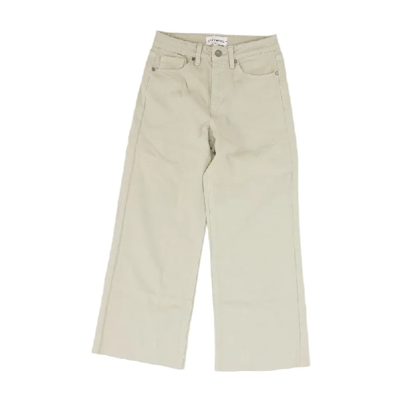 Beige Solid Jeans Comfortable Straight-Legged Denim