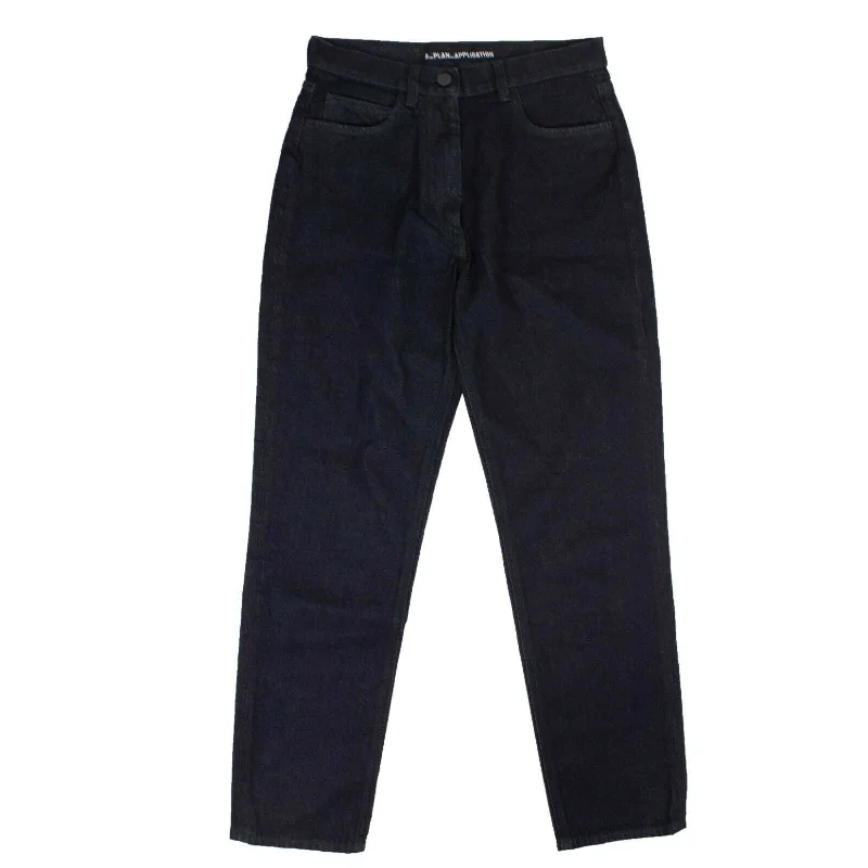 A_Plan_Application Blue Denim Five Pocket Cropped Jeans Casual Skinny Fit Jeans