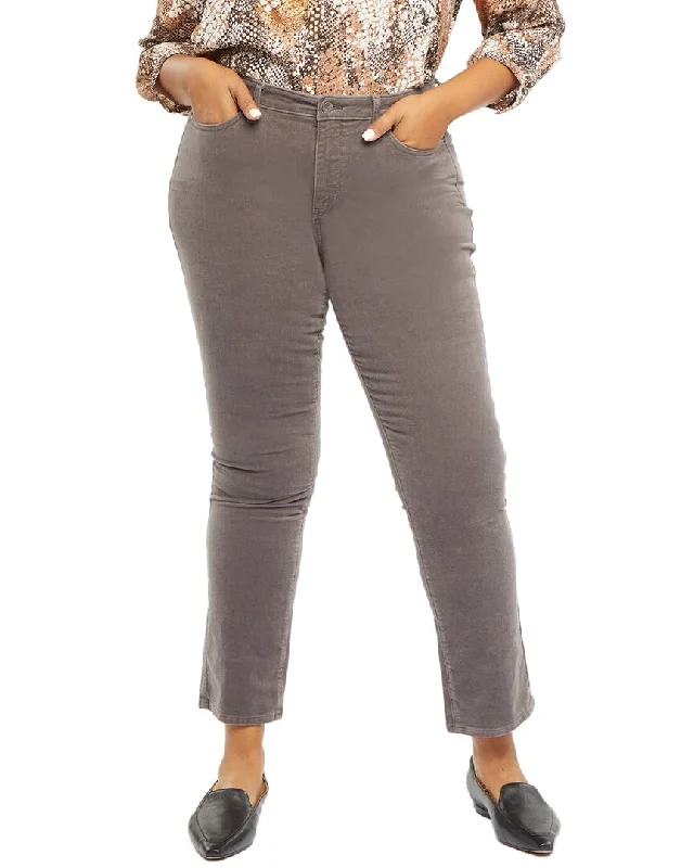 Nydj Plus Sheri Volcanic Glass Slim Jean Trendy Wide-Legged High-Waist Jeans