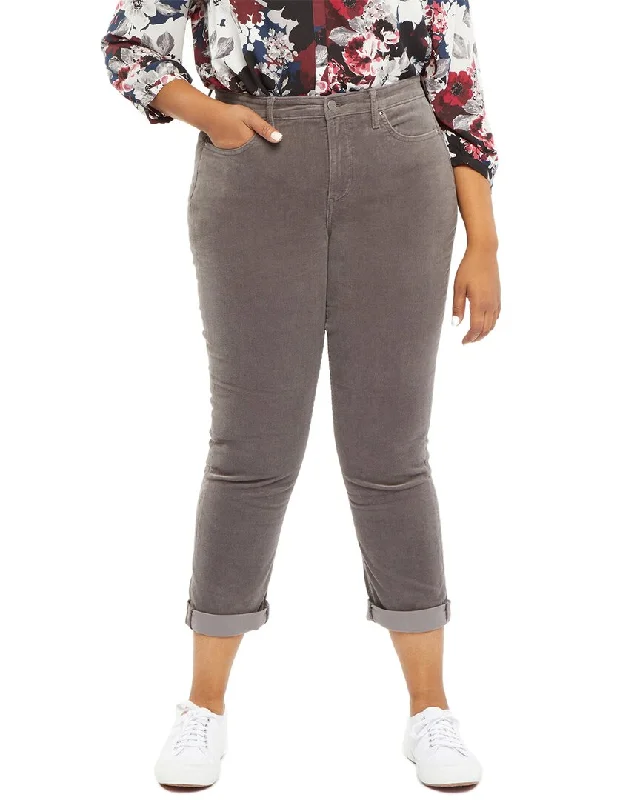 Nydj Plus Margot Volcanic Glass Girlfriend Jean Chic Double Waistband Jeans
