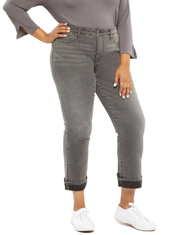Nydj Plus Barbara Castle Hill Ankle Jean Trendy Cut-Off Denim Shorts