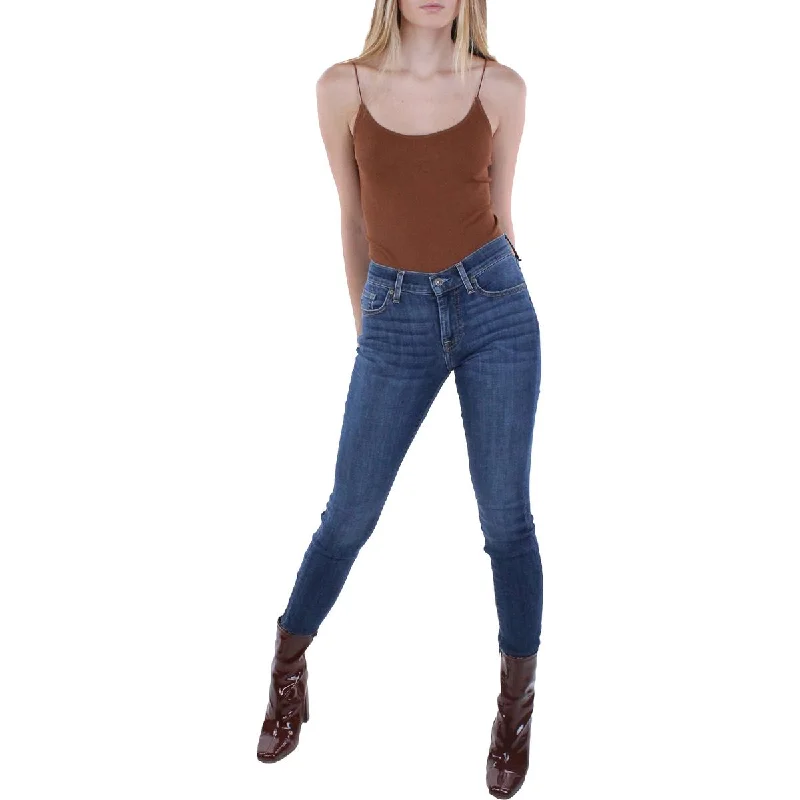 Gwenevere Womens Mid-Rise Ankle Skinny Jeans Elegant Wide-Leg Jeans