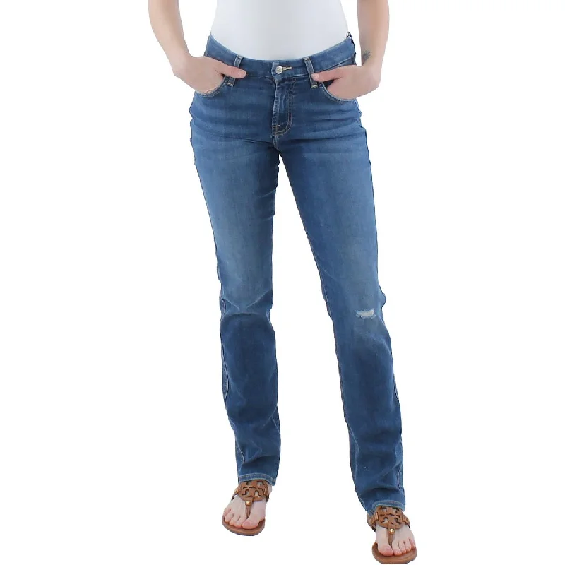 Kimmie Womens Denim High Rise Straight Leg Jeans Fashionable Slouchy Fit Jeans