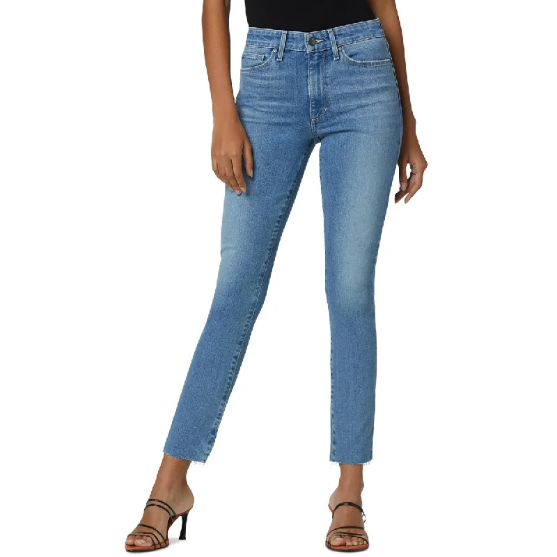 Womens Denim Mid Rise Straight Leg Jeans Trendy Plus Size Jeans