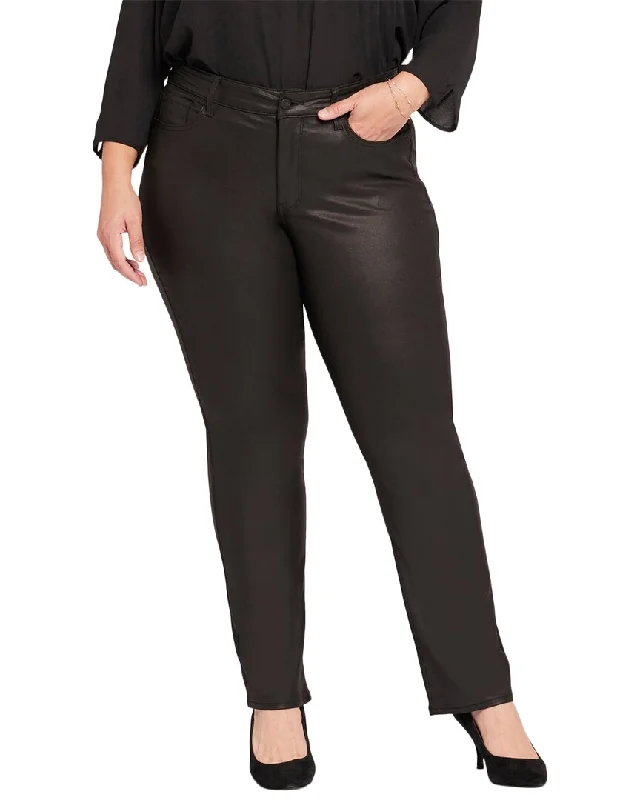 Nydj Plus Marilyn Straight Jean Cozy Stretch High-Waist Jeans