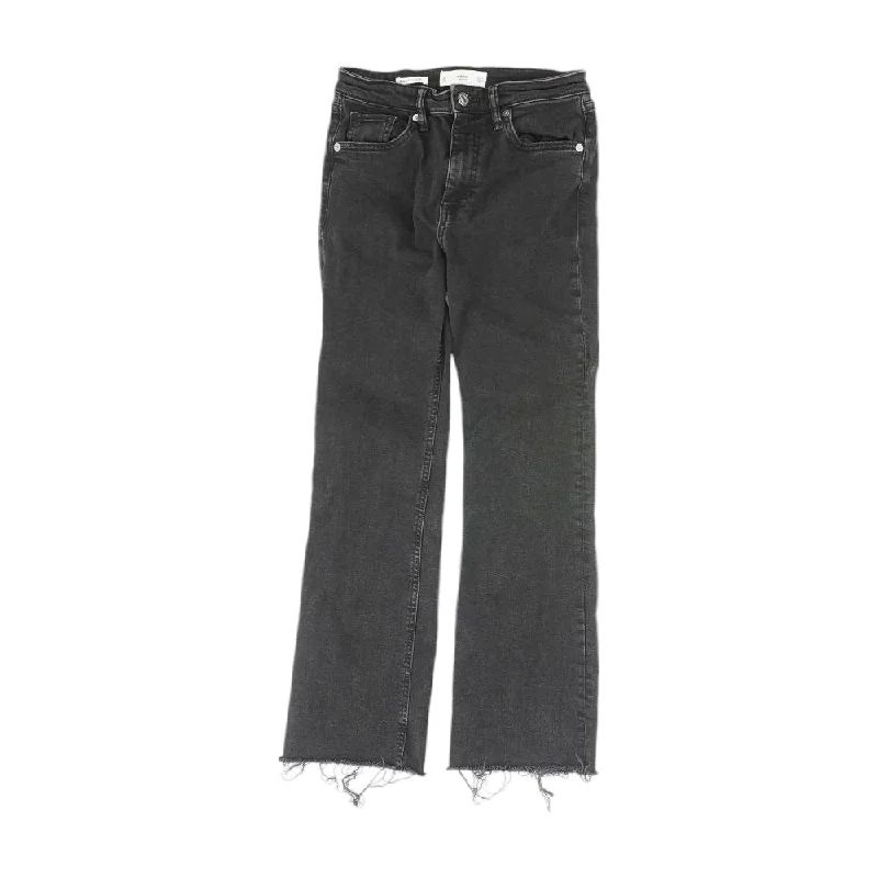 Black Solid Bootcut Jeans Elegant High-Waisted Flared Jeans