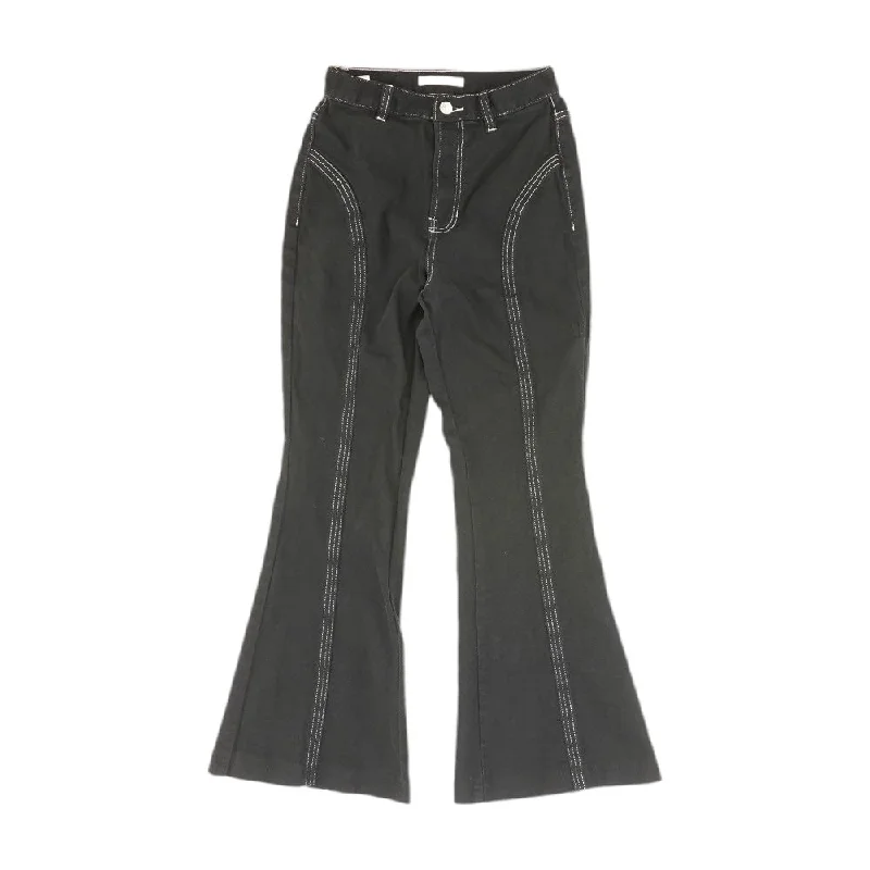 Black Solid High Rise Bootcut Jeans Cozy Tencel Blend Denim Jeans