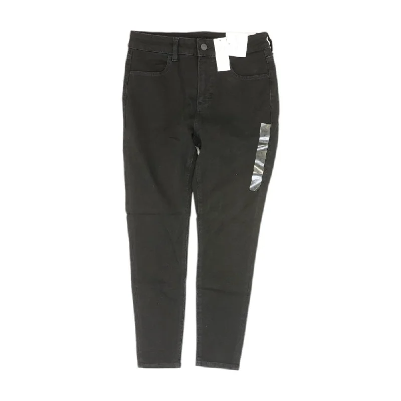 Black Solid High Rise Skinny Leg Jeans Fashionable Jeggings Style Jeans