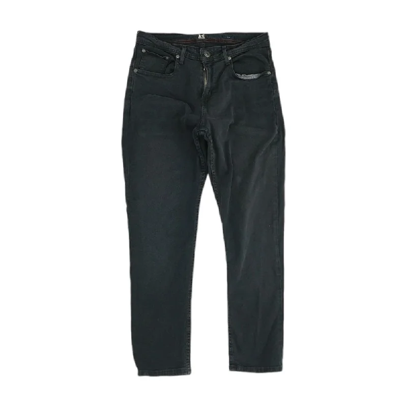 Black Solid Slim Jeans Comfortable Dark Wash Jeans