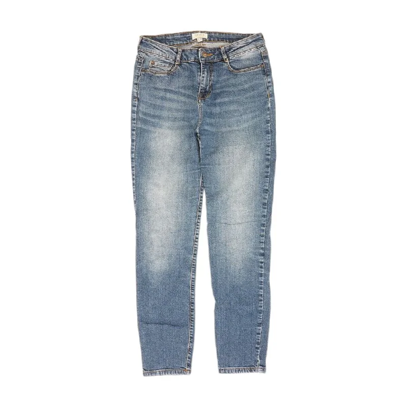Blue Solid Jeans Cozy Stretch High-Waist Jeans