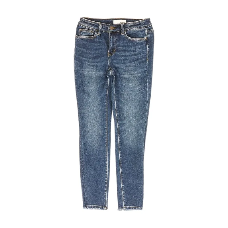 Blue Solid Low Rise Slim Leg Jeans Comfortable Flare Leg Jeans