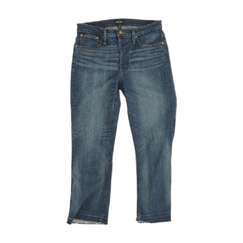 Blue Solid Mid Rise Skinny Leg Jeans Comfortable Straight-Legged Denim