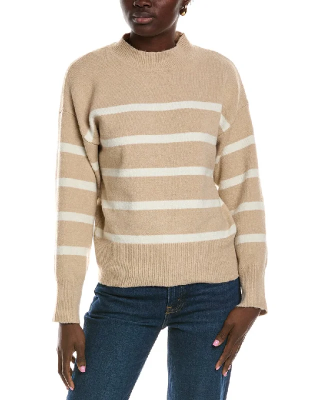 Brook + Lynn Striped Sweater Transparent Opaque Sheer