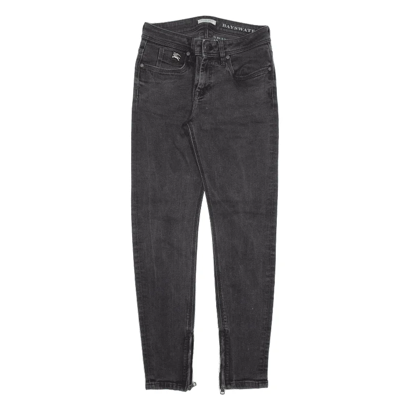 BURBERRY Jeans Black Denim Slim Skinny Womens W27 L27 Fashionable Relaxed Fit Denim