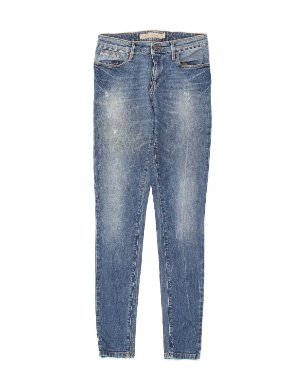 CALVIN KLEIN Womens Skinny Jeans W27 L30  Blue Trendy Layered Pocket Jeans