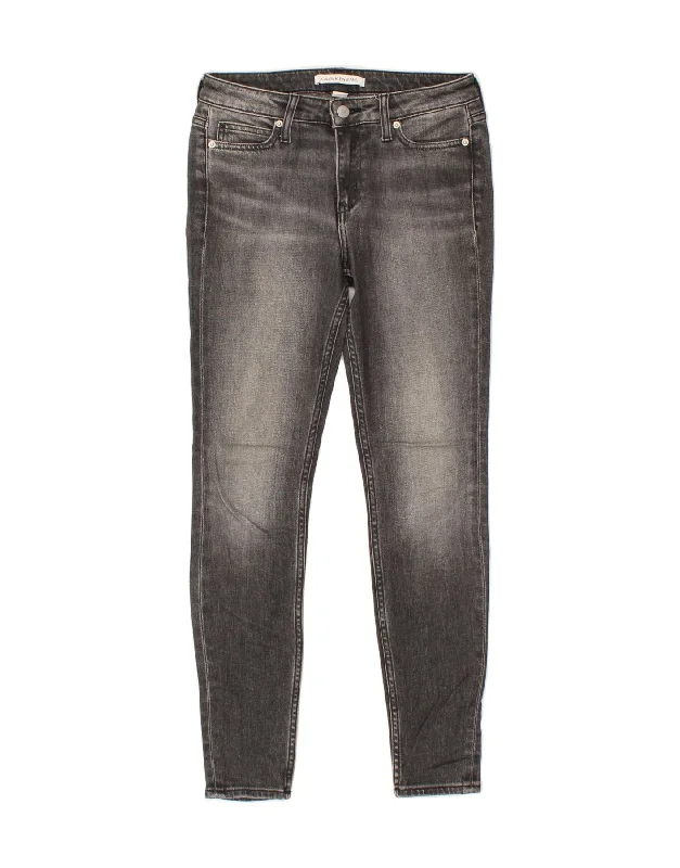 CALVIN KLEIN Womens Skinny Jeans W28 L28  Grey Cotton Fashionable Jeggings Style Jeans