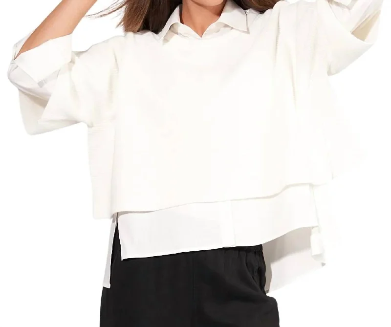 Days Like This Cropped Sweater In Soft White Stretchy Elastic Breathable