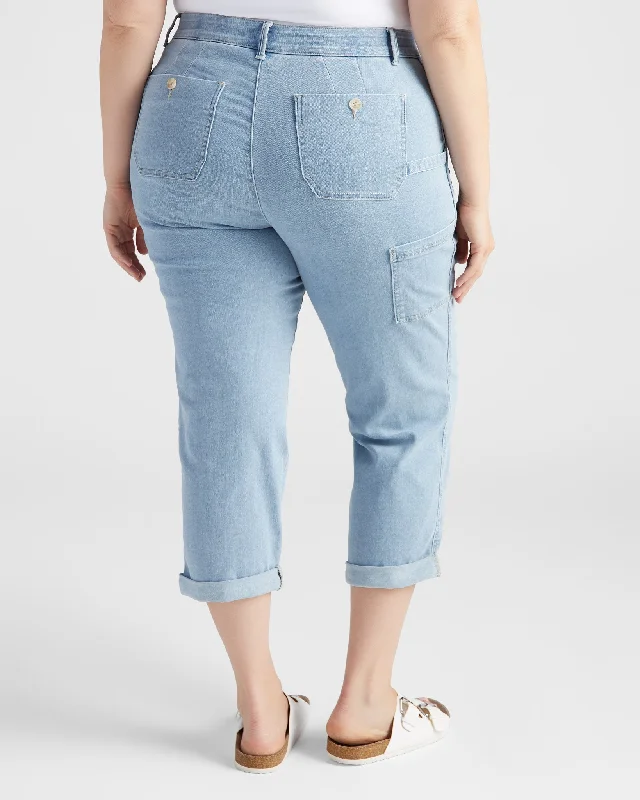 Plus Size Absolution High Rise Cuffed Straight Leg Jeans Stylish Shredded Denim Jeans