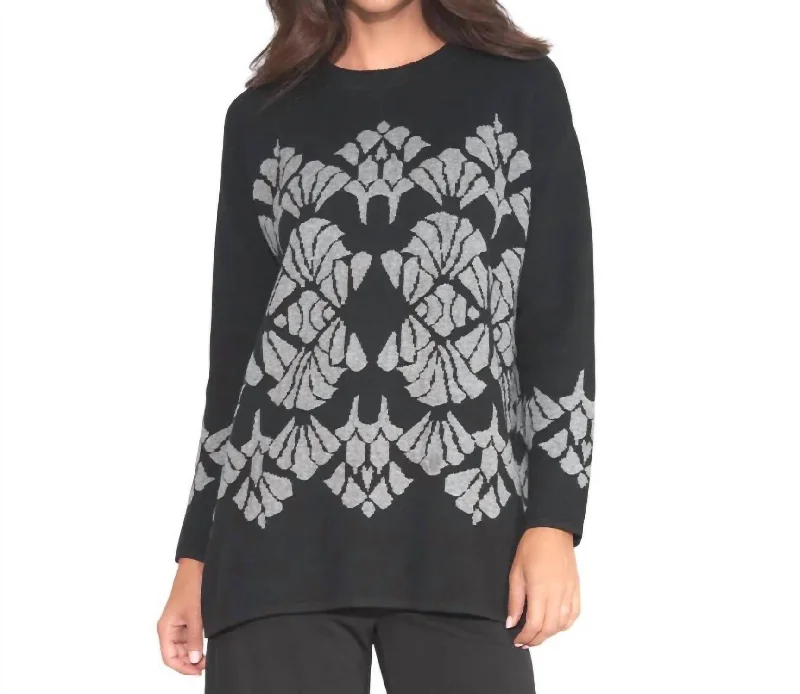 Eye Candy Sweater In Black/dark Gray Fitted Slim Tailored