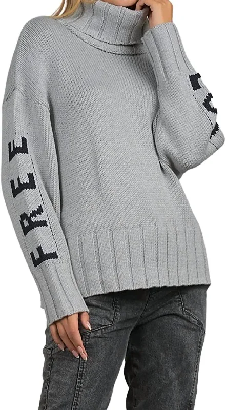 Free Love Cozy Sweater In Grey Thin Thick Dense