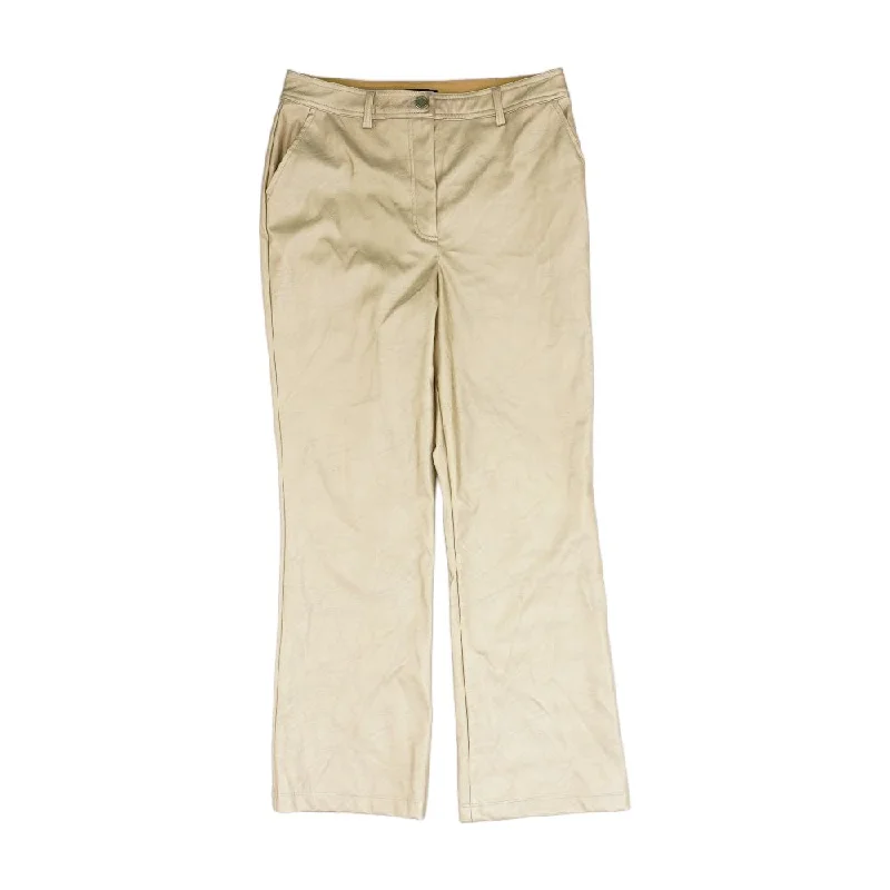 Gold Solid High Rise Bootcut Jeans Stylish Cargo Style Jeans
