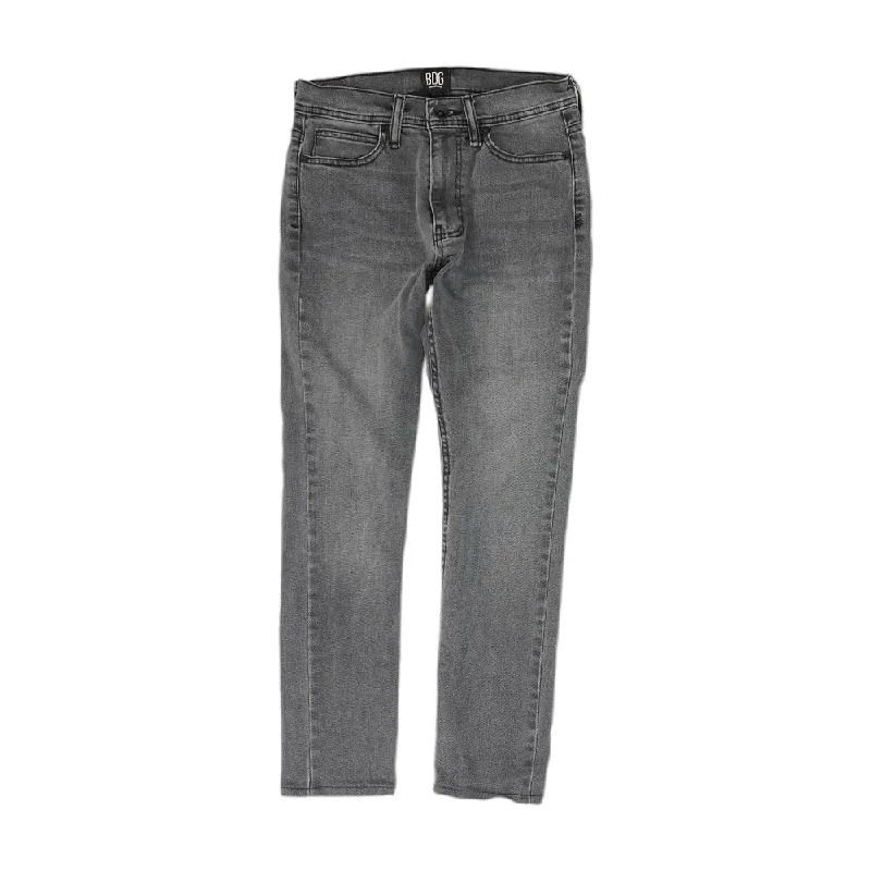Gray Solid Skinny Jeans Trendy Paperbag Waist Jeans