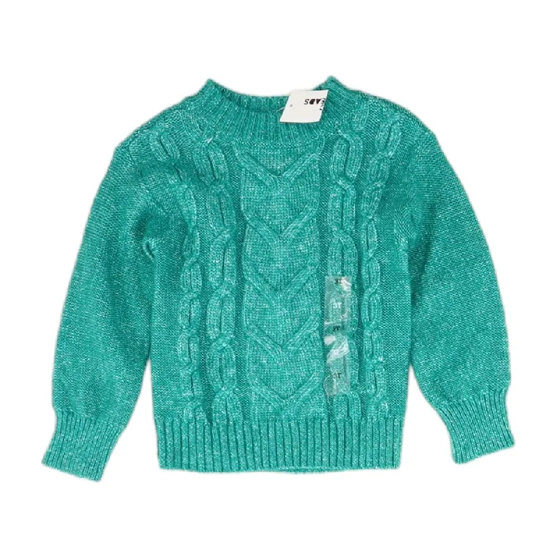 Green Solid Crewneck Sweater Elegant Classic Vintage