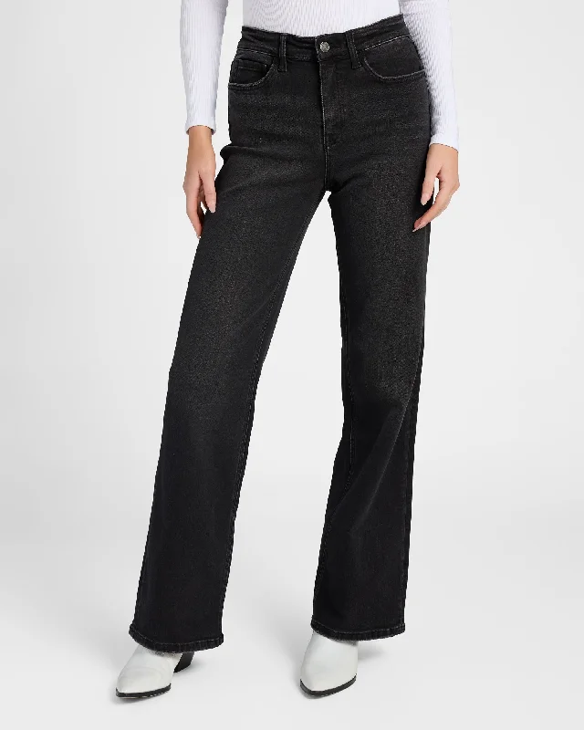 High Rise Loose Fit Wide Leg Jeans Stylish High-Waist Skinny Denim