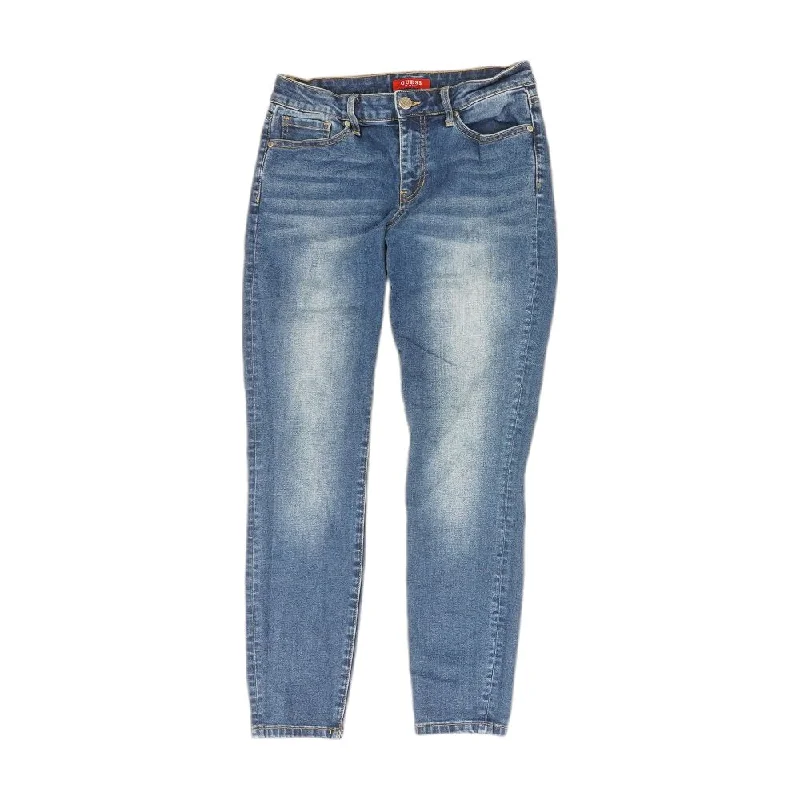 Indigo Solid Jeans Casual Bootcut Ripped Jeans