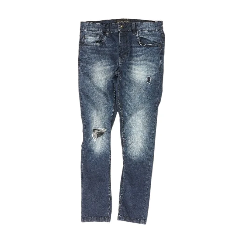 Indigo Solid Jeans Casual Distressed Skinny Jeans