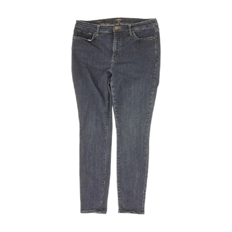 Indigo Solid Skinny Leg Jeans Comfortable Stretch Denim Jeans