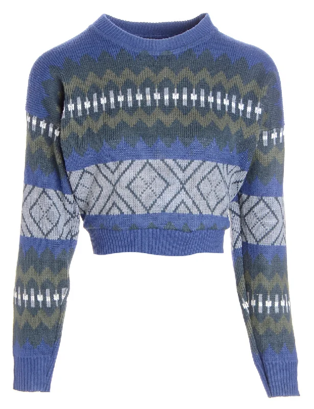 Label 80s Graphic Pattern Jumper Rayon Fabric Velvet Fabric Corduroy Fabric