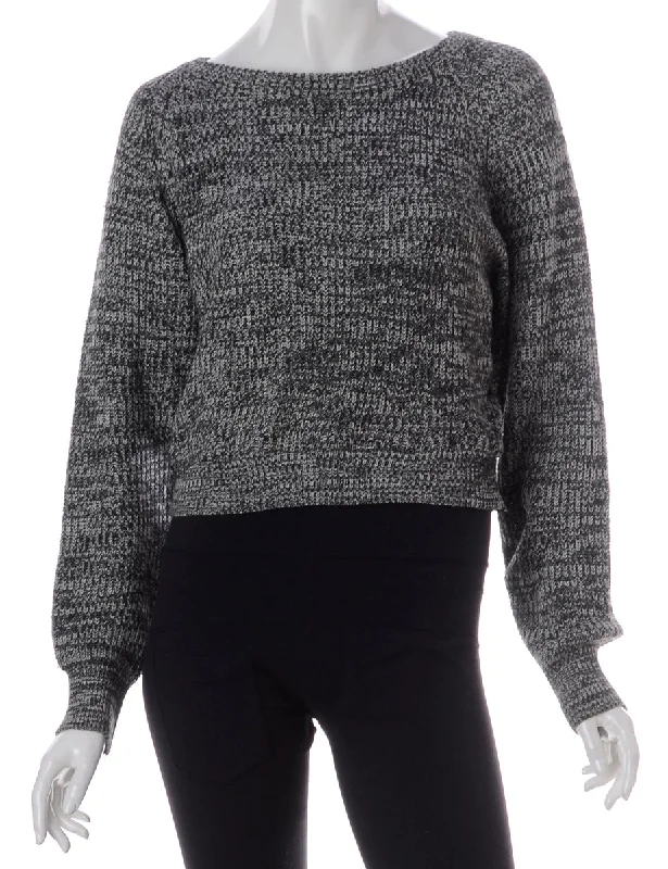 Label Alice Cropped Plain Knitted Jumper Slim Fit Regular Fit Oversized