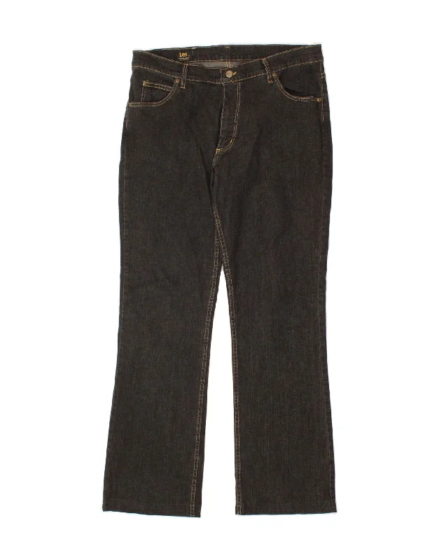 LEE Womens REED Bootcut Jeans W36 L34 Black Cotton Cozy Stretch High-Waist Jeans