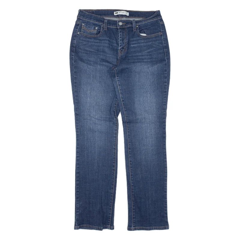 LEVI'S 505 Jeans Blue Denim Regular Straight Womens W29 L30 Stylish Bootcut Denim Jeans