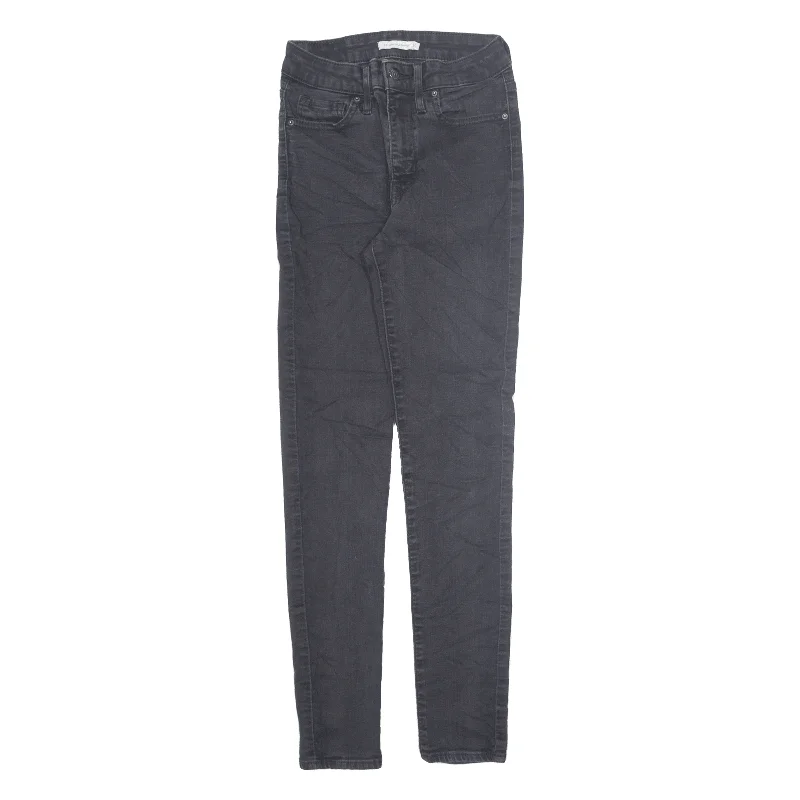 LEVI'S 721 Jeans Black Denim Slim Skinny Womens W26 L30 Casual Wide-Legged Denim Jeans