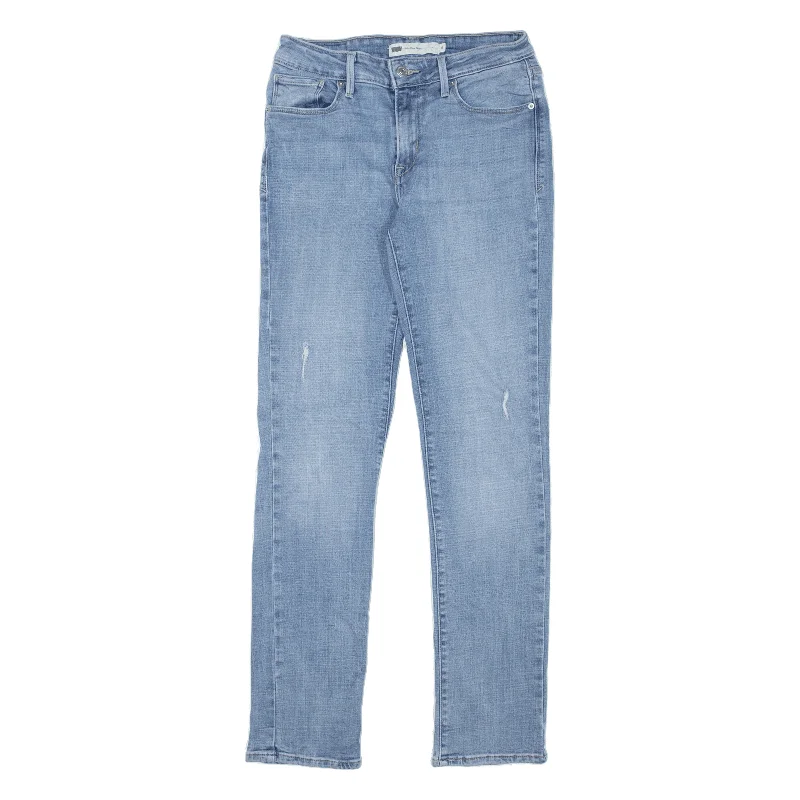 LEVI'S MId Rise Distressed Jeans Blue Denim Slim Skinny Womens W28 L32 Casual Distressed Denim Jeans