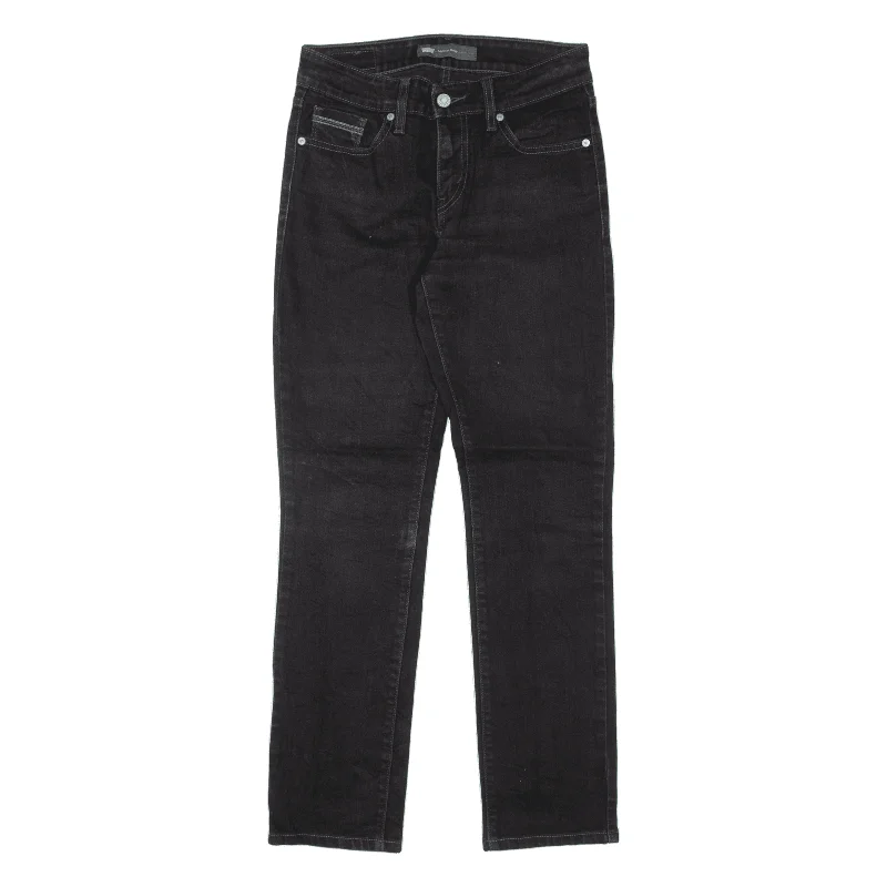 LEVI'S Mid Rise Jeans Black Denim Slim Skinny Womens W26 L28 Trendy Bootcut High-Waisted Jeans